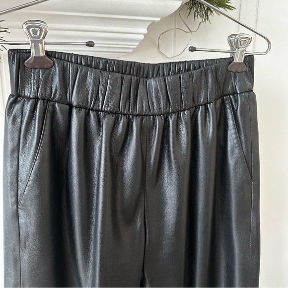 Anine Bing Colton track pant black faux leather - Picture 4 of 8